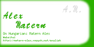 alex matern business card